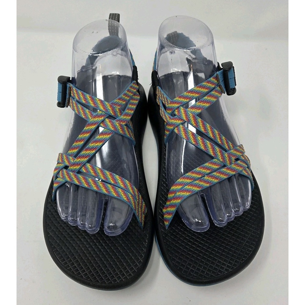 Chaco ZX/2 Classic Sport Rainbow Striped Two Strap Outdoor Hike Sandals Womens 6 - Picture 2 of 9